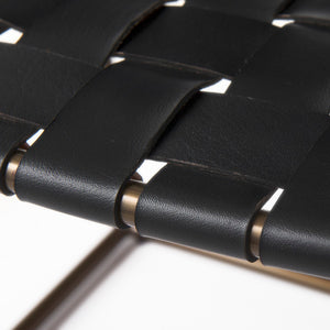 Mercana Clarissa Woven-Leather Stool with Sturdy Iron Frame for Stylish Accent Seating in Any Space 69396