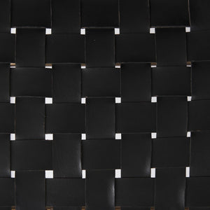 Mercana Clarissa Woven-Leather Stool with Sturdy Iron Frame for Stylish Accent Seating in Any Space 69396