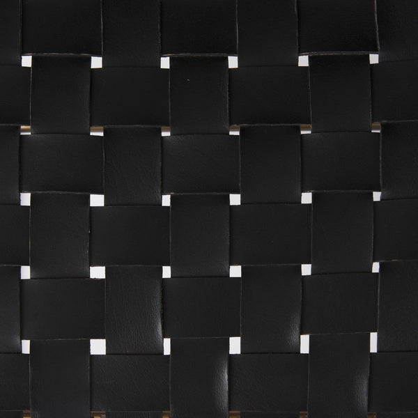 Mercana Clarissa Woven-Leather Stool with Sturdy Iron Frame for Stylish Accent Seating in Any Space 69396