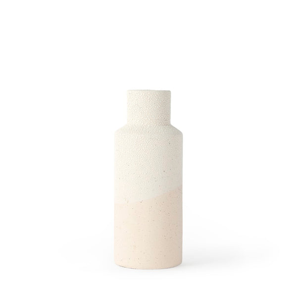 Mercana Salar Crackled Ceramic Vase - Artisanal Two-Toned Design for Modern & Coastal Home Décor Elegance Cream Ceramic | 11H 69475