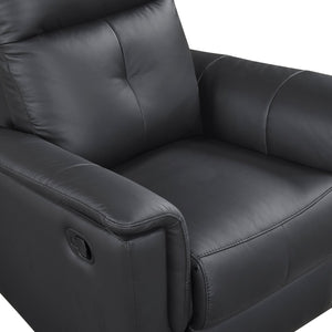 English Elm Black Swivel Glider Recliner Chair in Top Grain Leather Match, Plush Padded, 360° Swivel & Manual Recline B011P329274