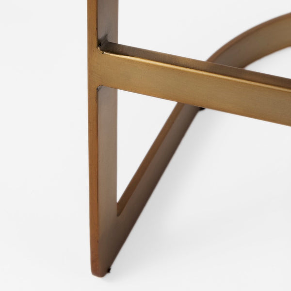 Mercana Hollyfield II Counter Stool - Chic Low-Back Design with Luxe Metallic Accents for Modern Spaces Cream Fabric | Gold Metal | Counter 69452