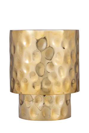 English Elm ET-90-25-16 Hand-Hammered Modern End Table in Gold Stainless Steel — Versatile Copper & Silver Options B009P321119