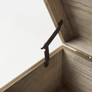 Mercana Josh Rustic Wood Storage Boxes with Metal Accents for Stylish Home Organization and Decor Use 69526