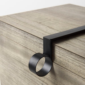 Mercana Josh Rustic Wood Storage Boxes with Metal Accents for Stylish Home Organization and Decor Use 69526