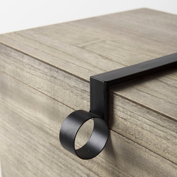 Mercana Josh Rustic Wood Storage Boxes with Metal Accents for Stylish Home Organization and Decor Use 69526