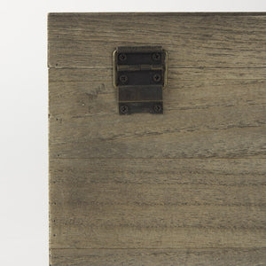 Mercana Josh Rustic Wood Storage Boxes with Metal Accents for Stylish Home Organization and Decor Use 69526