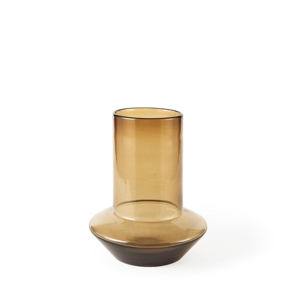 Mercana Amrita Modern Glass Vase with Elegant Golden Brown Gradient for Chic Home Decor Accents Gold/Brown Glass | 10H 69543