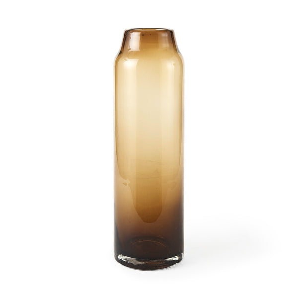 Mercana Amrita Modern Glass Vase with Elegant Golden Brown Gradient for Chic Home Decor Accents Gold/Brown Glass | 16H 69545