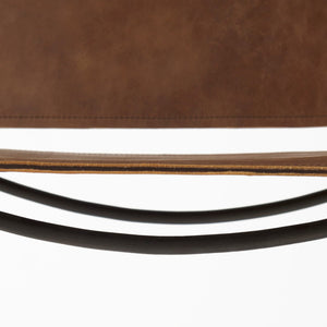 Mercana Berbick Industrial Counter Stool with Full-Back Support and Sturdy Iron Frame for Modern Spaces Brown Leather | Gray Metal | Counter 69277