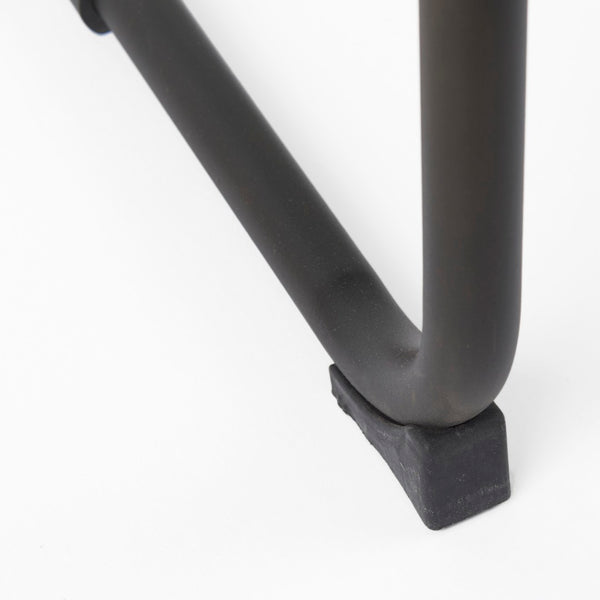 Mercana Berbick Industrial Counter Stool with Full-Back Support and Sturdy Iron Frame for Modern Spaces Brown Leather | Gray Metal | Counter 69277