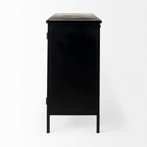 Mercana Aurelia Two-Door Glass Cabinet: Modern Farmhouse Charm with Elegant Design for Stylish Storage Solutions 69265