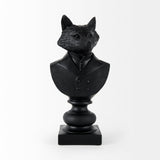 Mercana Murray 6.0L x 4.5W x 13.0H Black Painted Resin Fox in a Suit Bust 69287