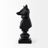 Mercana Murray 6.0L x 4.5W x 13.0H Black Painted Resin Fox in a Suit Bust 69287