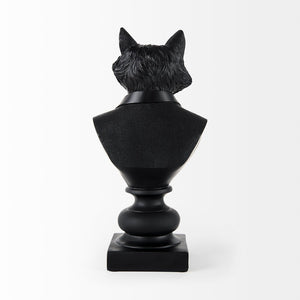 Mercana Murray Stylish White Resin Fox Bust - Charming Woodland Accent for Modern Home Décor Display Black Resin | 13H 69287