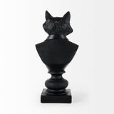 Mercana Murray 6.0L x 4.5W x 13.0H Black Painted Resin Fox in a Suit Bust 69287