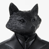 Mercana Murray 6.0L x 4.5W x 13.0H Black Painted Resin Fox in a Suit Bust 69287