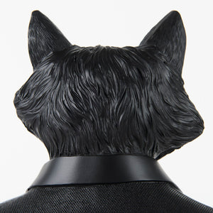 Mercana Murray Stylish White Resin Fox Bust - Charming Woodland Accent for Modern Home Décor Display Black Resin | 13H 69287