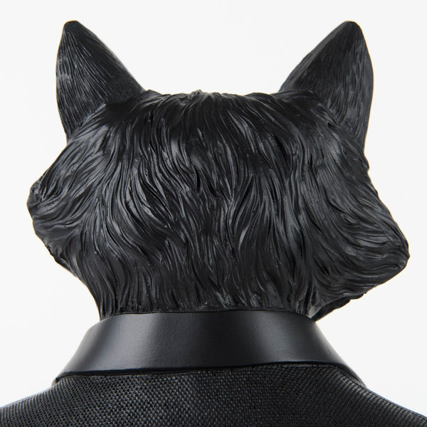 Mercana Murray Stylish White Resin Fox Bust - Charming Woodland Accent for Modern Home Décor Display Black Resin | 13H 69287