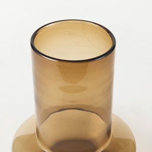 Mercana Amrita Modern Glass Vase with Elegant Golden Brown Gradient for Chic Home Decor Accents Gold/Brown Glass | 10H 69543