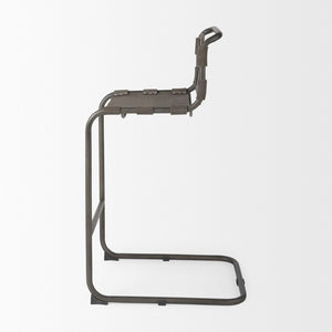 Mercana Berbick 43" Suede Upholstered Stool with Sturdy Iron Frame for Modern Farmhouse and Urban Spaces 69281