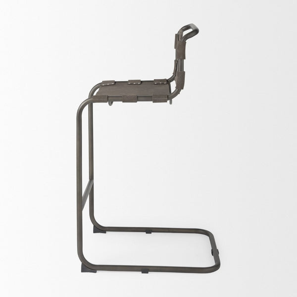 Mercana Berbick 43" Suede Upholstered Stool with Sturdy Iron Frame for Modern Farmhouse and Urban Spaces 69281