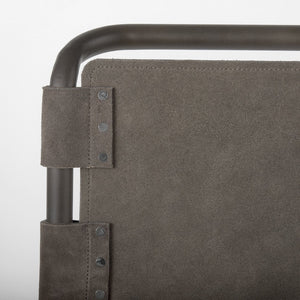 Mercana Berbick 43" Suede Upholstered Stool with Sturdy Iron Frame for Modern Farmhouse and Urban Spaces 69281