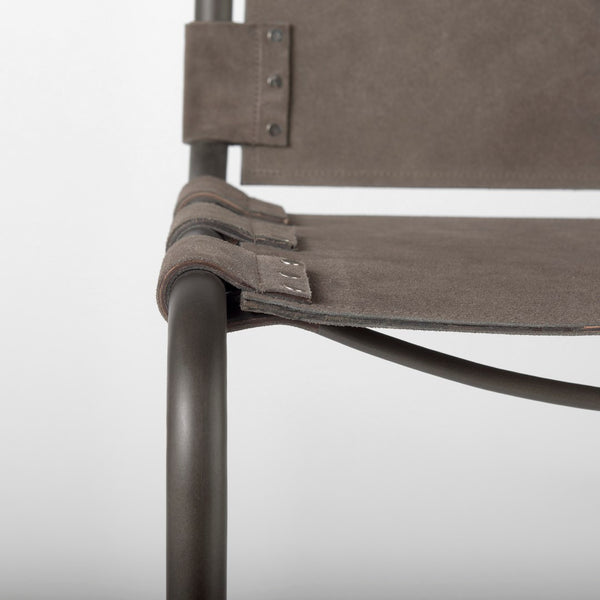 Mercana Berbick 43" Suede Upholstered Stool with Sturdy Iron Frame for Modern Farmhouse and Urban Spaces 69281