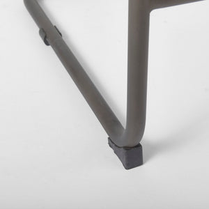 Mercana Berbick 43" Suede Upholstered Stool with Sturdy Iron Frame for Modern Farmhouse and Urban Spaces 69281