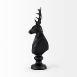 Mercana Mozart 8.2L x 6.0W x 22.5H Black Painted Resin Deer Bust  69288