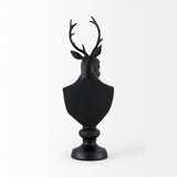 Mercana Mozart 8.2L x 6.0W x 22.5H Black Painted Resin Deer Bust  69288