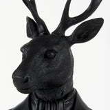 Mercana Mozart 8.2L x 6.0W x 22.5H Black Painted Resin Deer Bust  69288