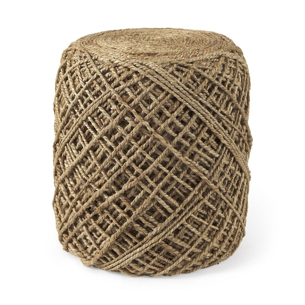 Mercana Allium Handwoven Wool Pouf - Stylish Cylindrical Accent for Modern Homes, Durable & Versatile Design 69446