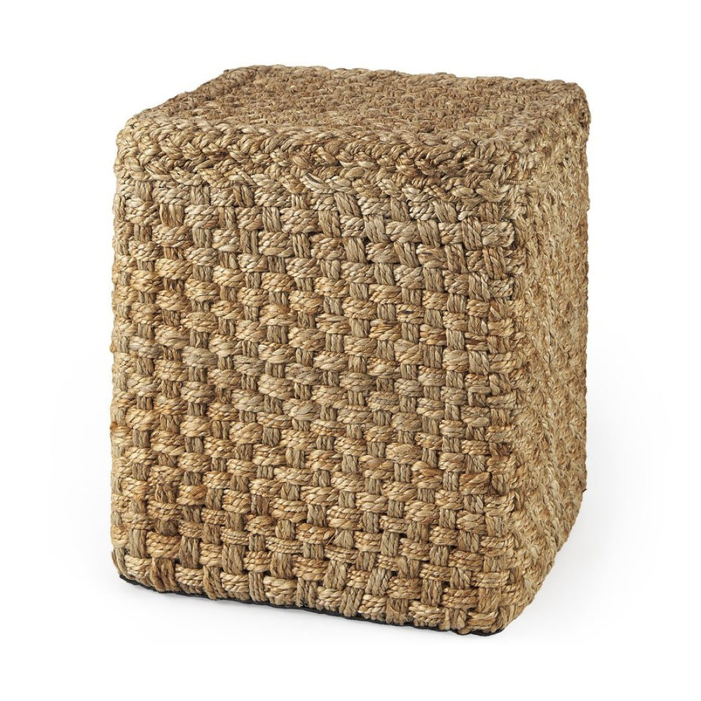 Mercana Aylin Handwoven Jute Pouf - Stylish Natural Fiber Accent for Versatile Seating and Home Décor 69447
