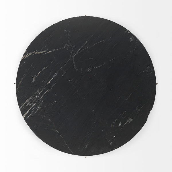 Mercana Reinhold Elegant Stone Top Iron Coffee Table - Sculptural Design for Contemporary Living Spaces 69262-AB