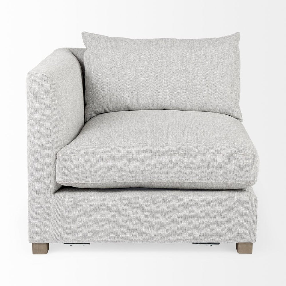 Mercana Valence Corner Sectional Piece: Stylish Modular Comfort for Effortless Living and Custom Layouts Light Gray Fabric | Corner Chair 69116