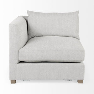 Mercana Valence Corner Sectional Piece: Stylish Modular Comfort for Effortless Living and Custom Layouts Light Gray Fabric | Corner Chair 69116