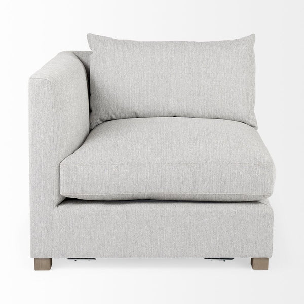 Mercana Valence Corner Sectional Piece: Stylish Modular Comfort for Effortless Living and Custom Layouts Light Gray Fabric | Corner Chair 69116