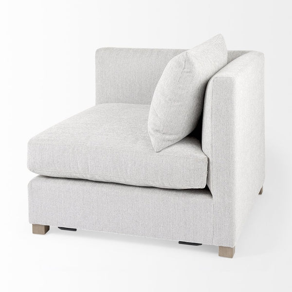 Mercana Valence Corner Sectional Piece: Stylish Modular Comfort for Effortless Living and Custom Layouts Light Gray Fabric | Corner Chair 69116