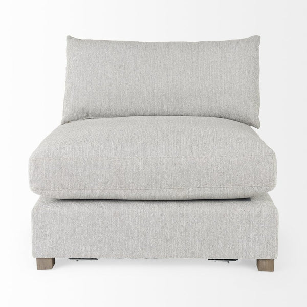 Mercana Valence Corner Sectional Piece: Stylish Modular Comfort for Effortless Living and Custom Layouts Light Gray Fabric | Armless Chair 69117