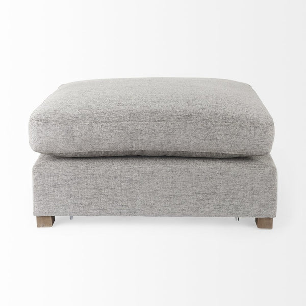Mercana Valence Versatile Armless Sectional Module: Modern Comfort with Modular Flexibility for Your Space Mediuma Gray Fabric | 2/3 Ottoman 69124