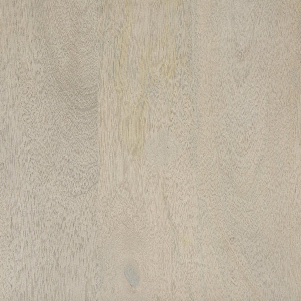 Mercana Liesl Round Solid Mango Wood Dining Table with Geometric Pedestal - Contemporary Mid-Century Design 54" Gray Wood Top | Gray Wood Base 69184