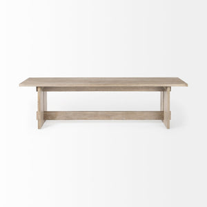Mercana Aida Solid Mango Wood Dining Bench - Minimalist Industrial Design for Stylish Seating Solutions Light Gray Wood 69195