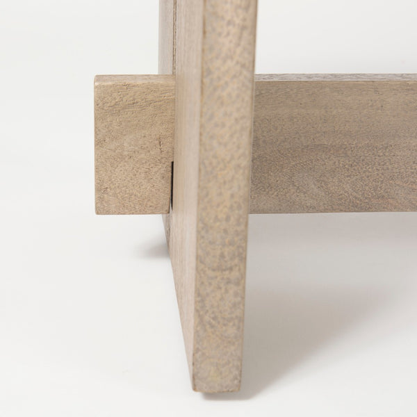 Mercana Aida Solid Mango Wood Dining Bench - Minimalist Industrial Design for Stylish Seating Solutions Light Gray Wood 69195