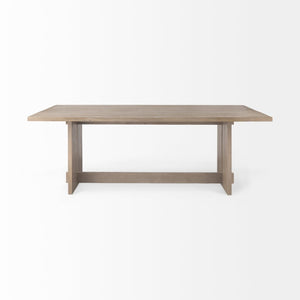 Mercana Aida Scandinavian-Inspired Dining Table in Light Gray Wood - Elegant, Sturdy & Minimalist Design 84" Lt Gray Wood Top | Lt Gray Wood Legs 69199