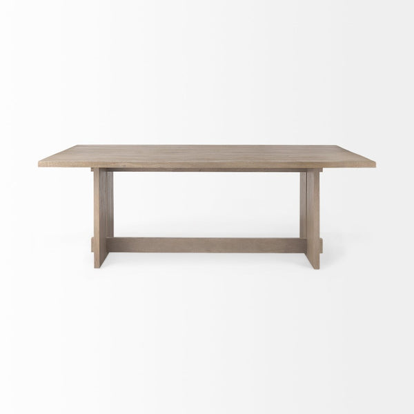 Mercana Aida Scandinavian-Inspired Dining Table in Light Gray Wood - Elegant, Sturdy & Minimalist Design 84" Lt Gray Wood Top | Lt Gray Wood Legs 69199