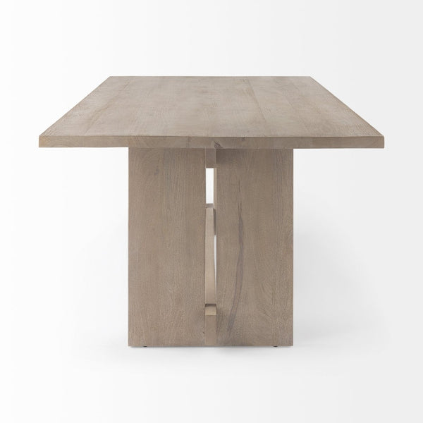 Mercana Aida Scandinavian-Inspired Dining Table in Light Gray Wood - Elegant, Sturdy & Minimalist Design 84" Lt Gray Wood Top | Lt Gray Wood Legs 69199