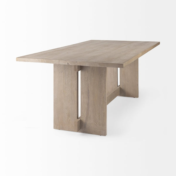 Mercana Aida Scandinavian-Inspired Dining Table in Light Gray Wood - Elegant, Sturdy & Minimalist Design 84" Lt Gray Wood Top | Lt Gray Wood Legs 69199