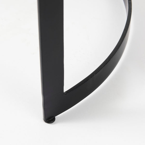 Mercana Aisley Set of 2 Round Nesting Side Tables in Warm Mango Wood and Iron for Stylish Living Spaces 69283