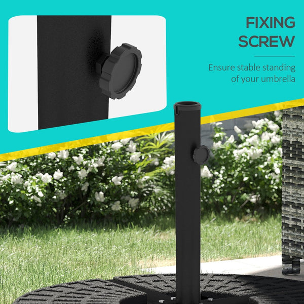English Elm Outsunny Heavy-Duty Cross Brace Umbrella Stand For Stability & Style, Fits 1.5"-1.9" Poles, Black W2225P229167-GIGA